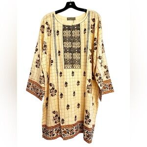 Bonanza Satrangi Printed Tunic Top Swim Coverup Womens Size 14 NWT